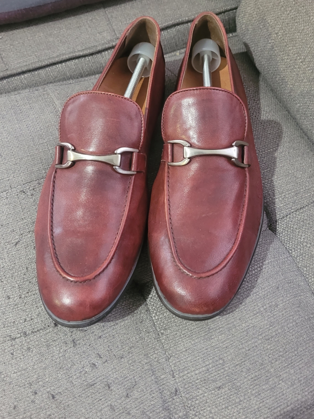 Vince Camuto Burgundy Leather Bit Loafers